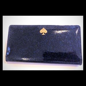 Kate Spade Navy blue glitter wallet